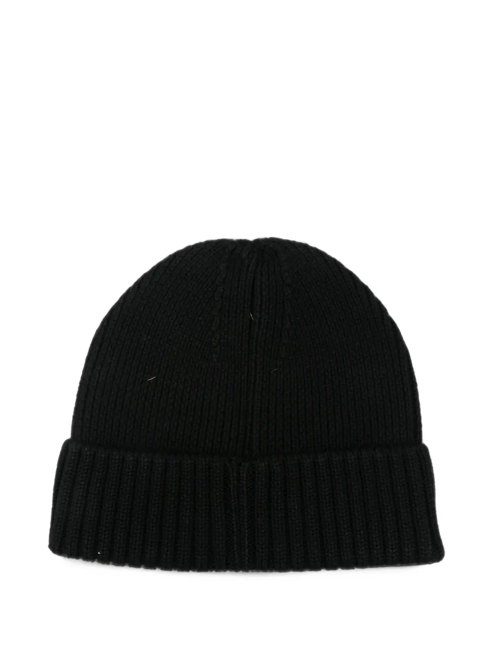 Moschino Kids Teddy Bear-patch ribbed-knit beanie hat Zwart
