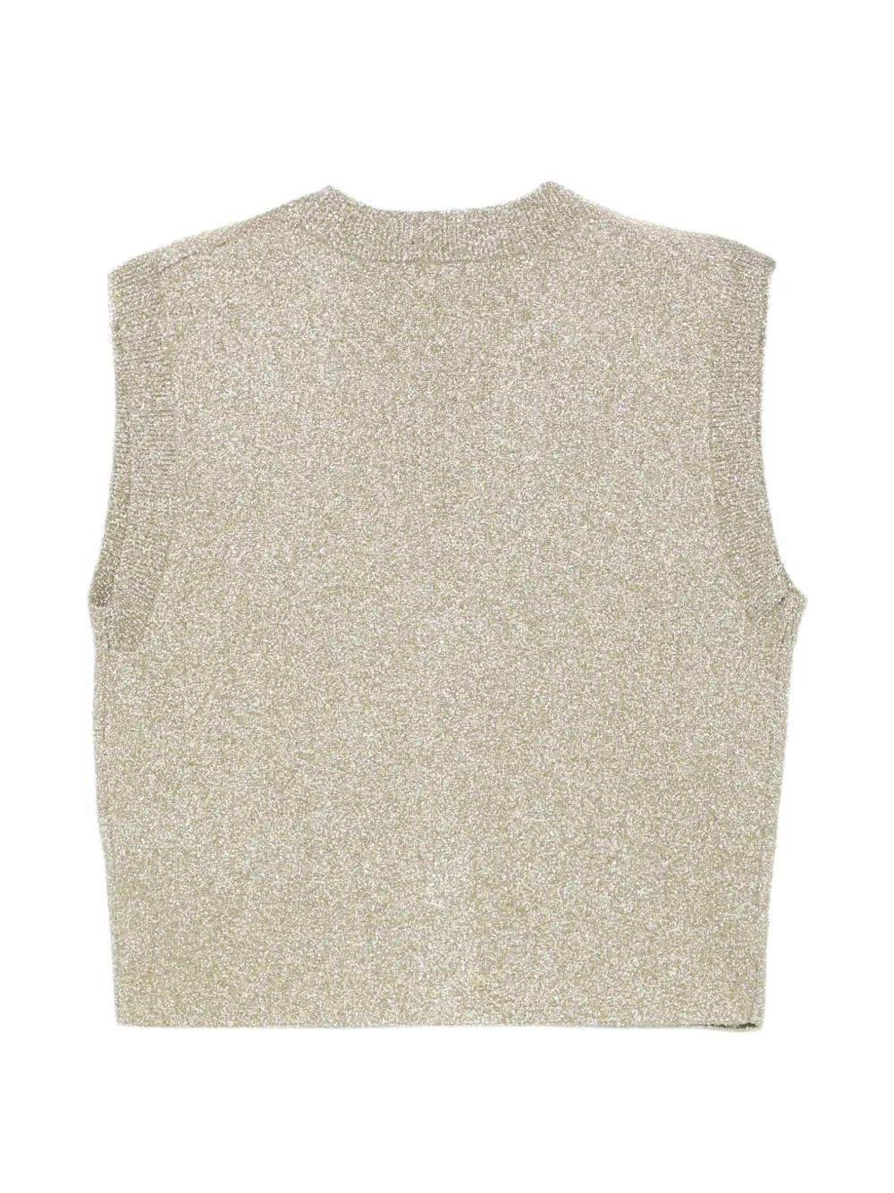 Alysi glitter-effect V-neck button-up vest Goud