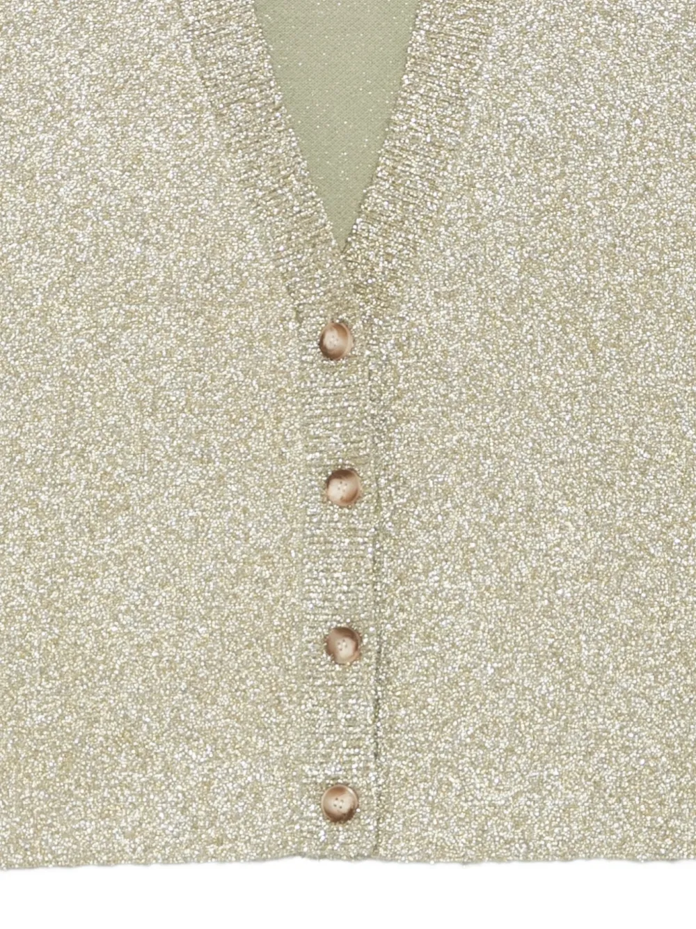 Alysi glitter-effect V-neck button-up vest Goud