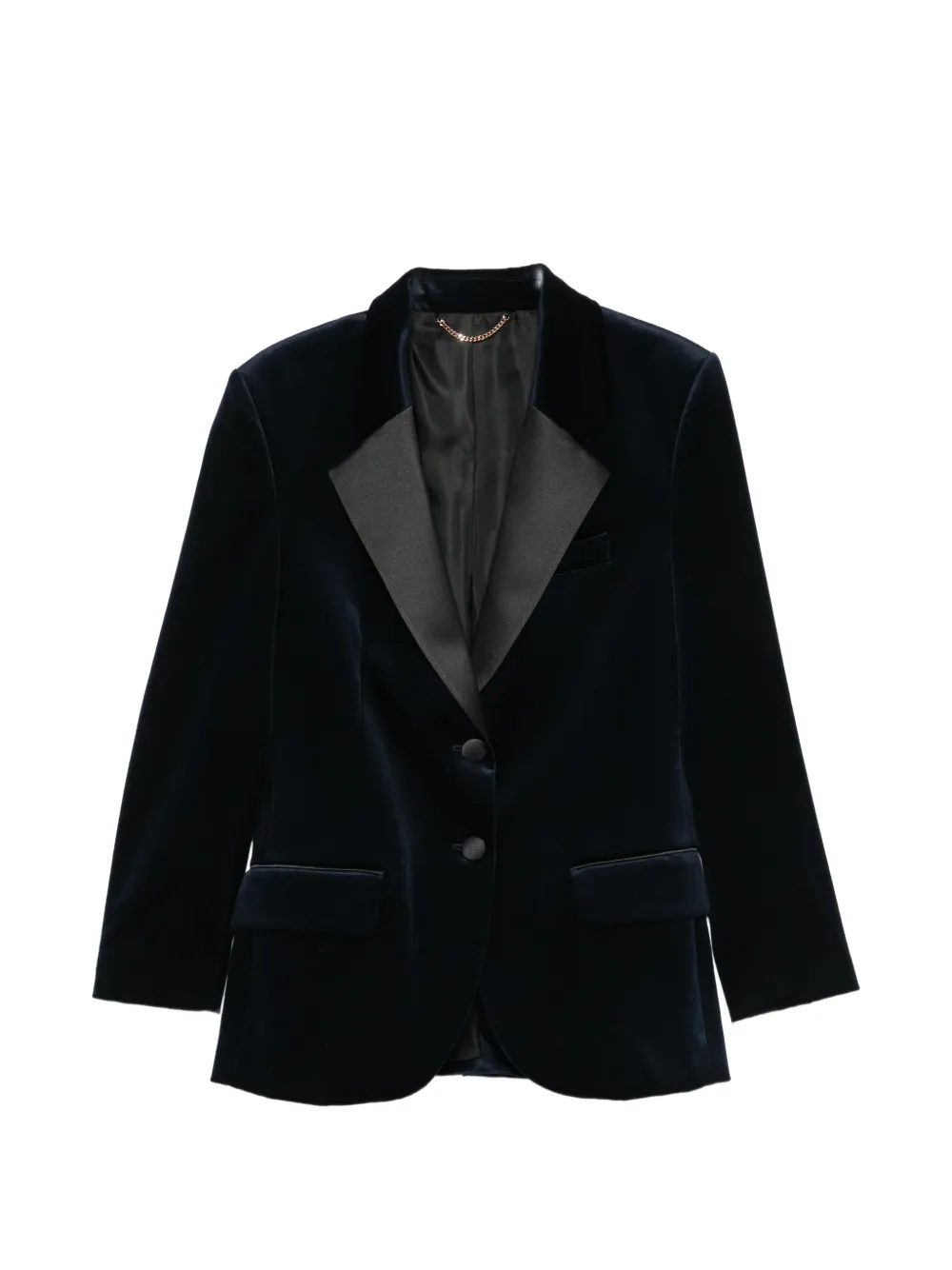 Victoria Beckham velvet peak-lapel blazer - Blue