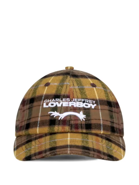 Charles Jeffrey Loverboy tartan-check logo-embroidered cap
