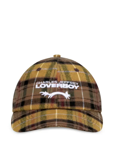 Charles Jeffrey Loverboy tartan-check logo-embroidered cap
