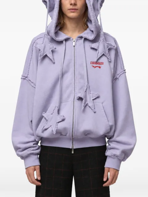 Charles Jeffrey Loverboy star-patchwork raw-edge hoodie
