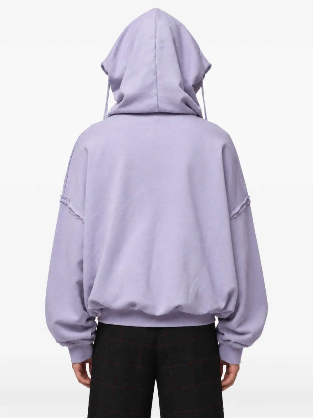 Charles Jeffrey Loverboy star-patchwork raw-edge hoodie Paars