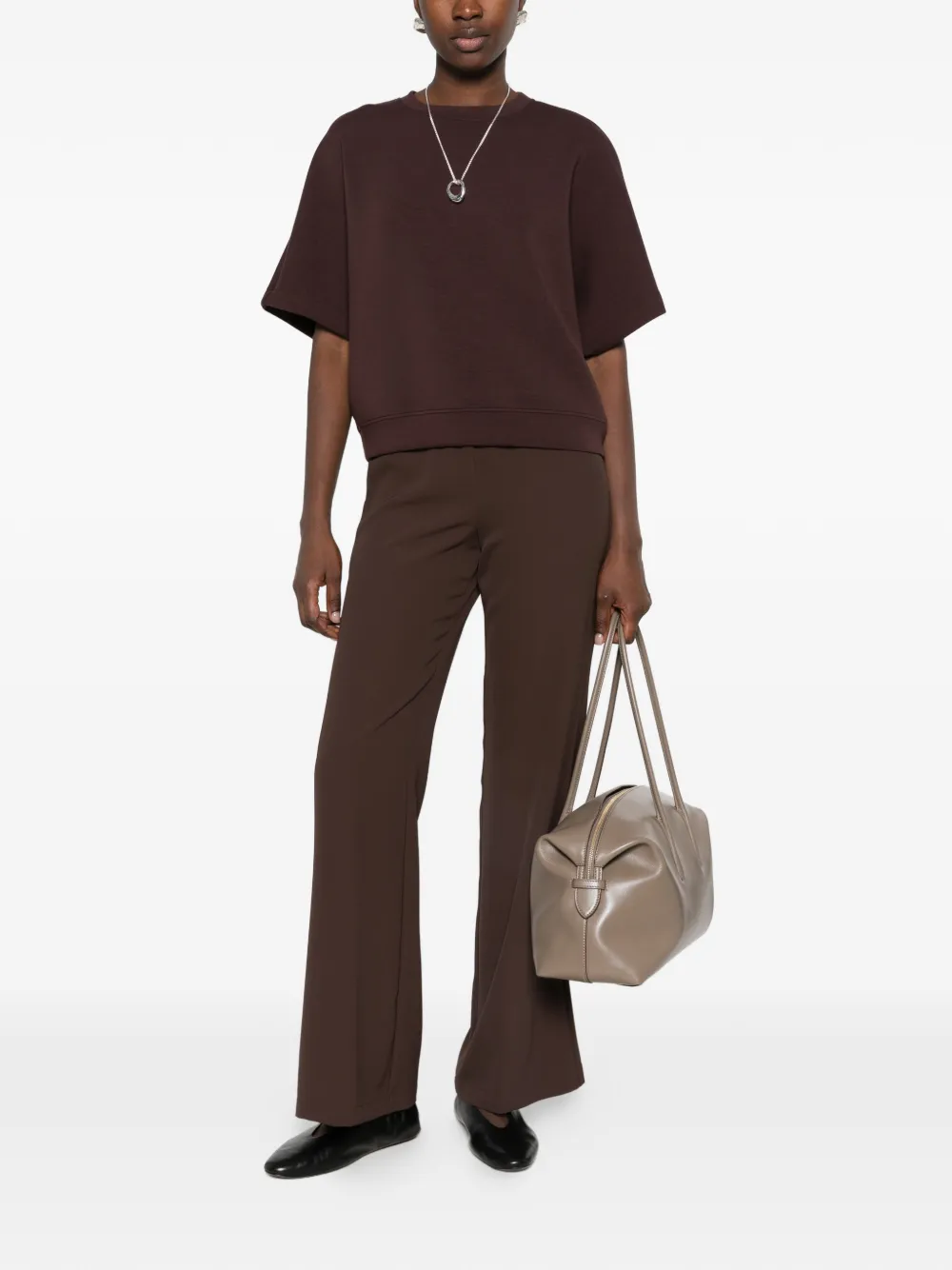 PLEASE Broek met elastische tailleband Bruin