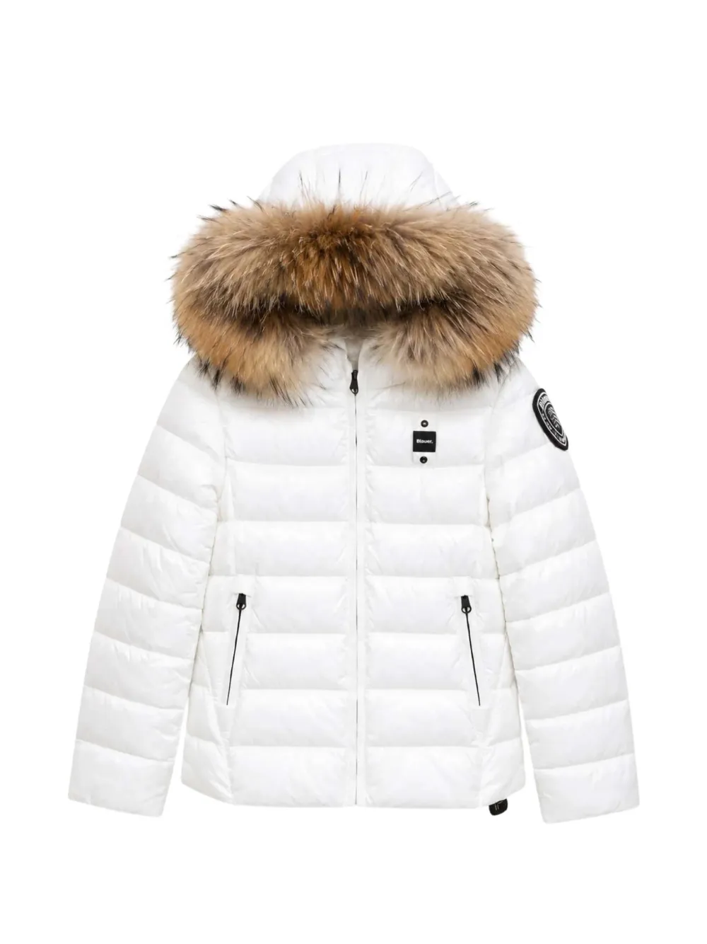 Blauer Arcadia faux-fur trim puffer jacket Wit