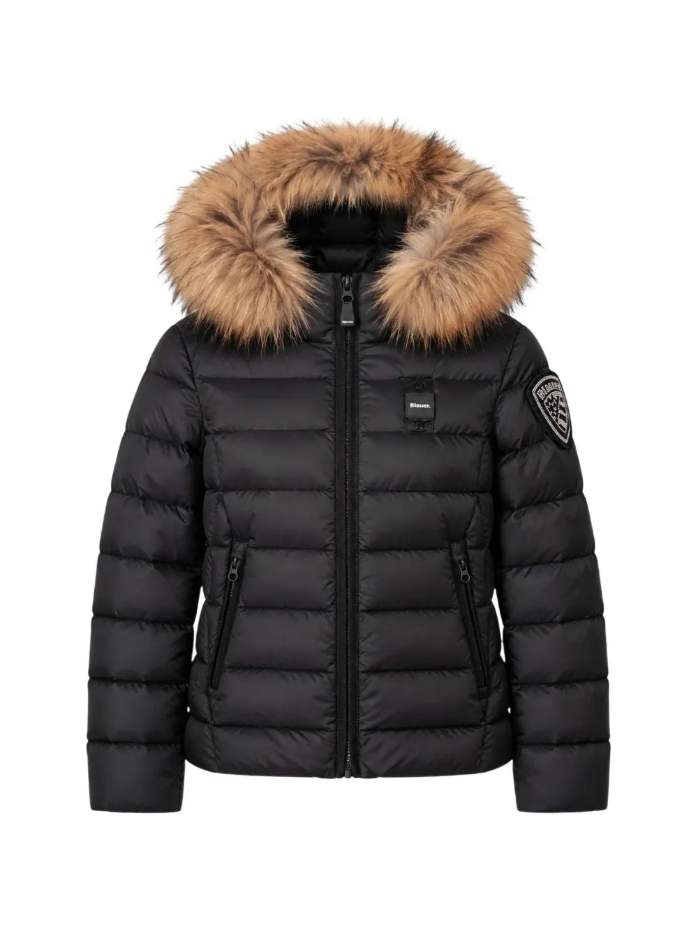 Blauer Arcadia faux-fur trim puffer jacket - Nero