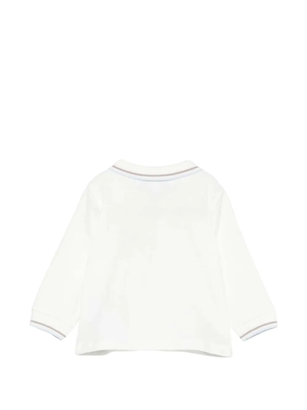 Tartine Et Chocolat dog-embroidered long-sleeve polo shirt Wit