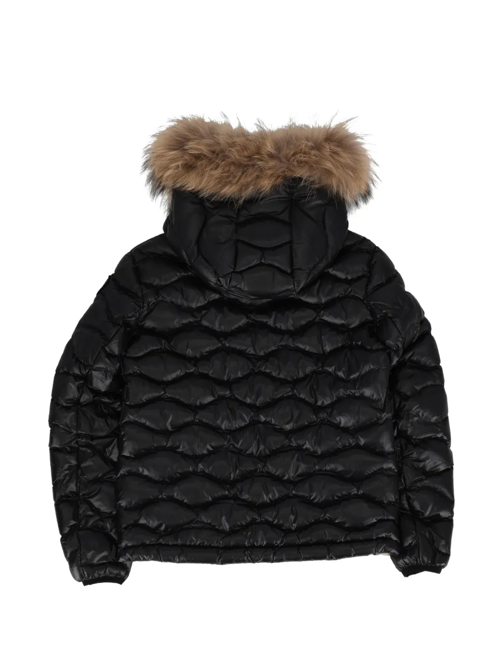 Blauer Jenton fur-trim quilted padded jacket Zwart