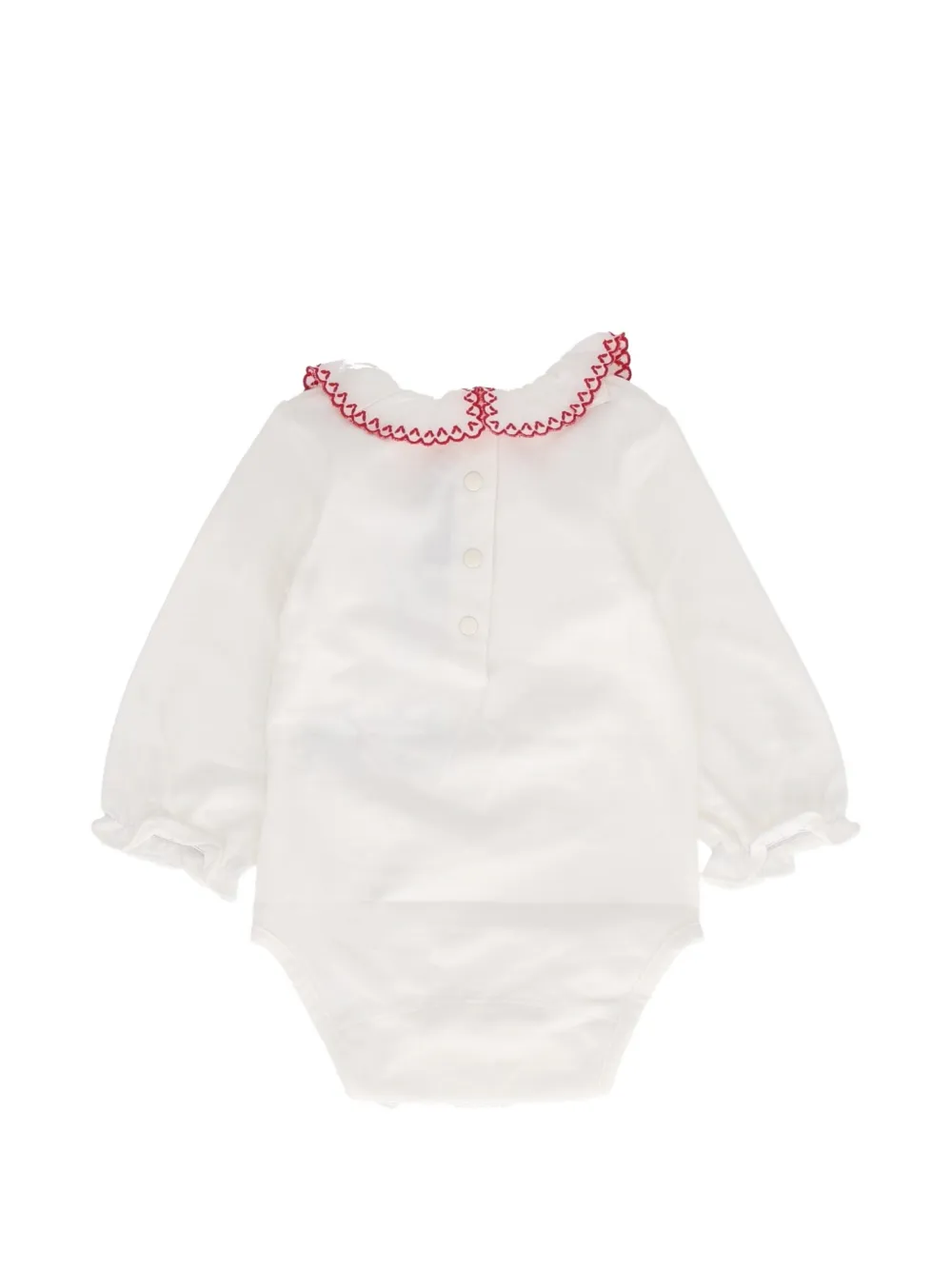 Tartine Et Chocolat embroidered ruffled-collar body Wit