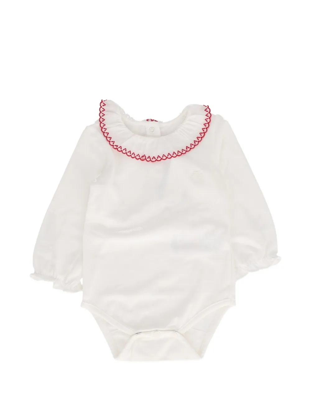 Tartine Et Chocolat embroidered ruffled-collar body Wit