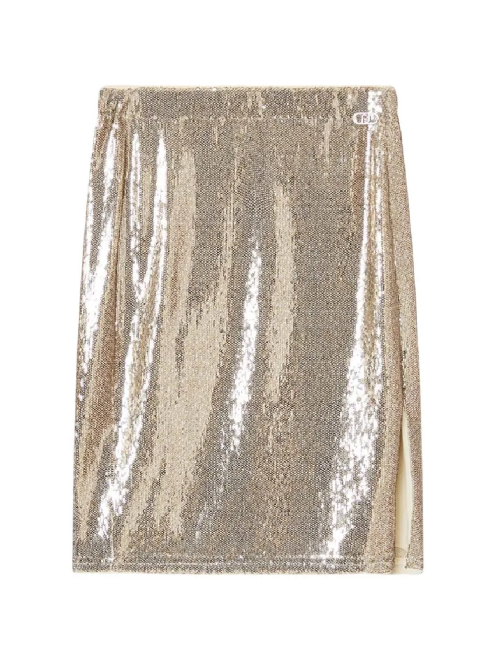 Liu Jo Kids sequin-embellished side-slit skirt Goud