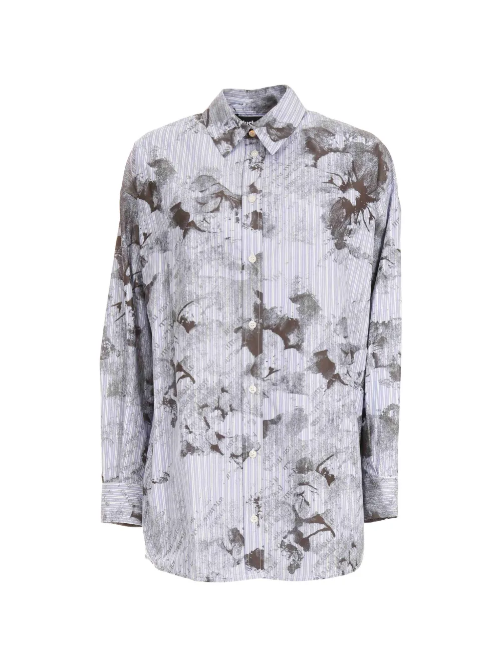Just Cavalli floral-print striped shirt