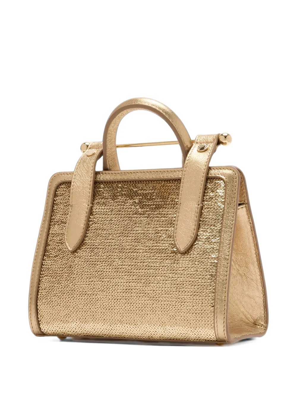 Strathberry Nano Tote shopper verfraaid met pailletten Goud