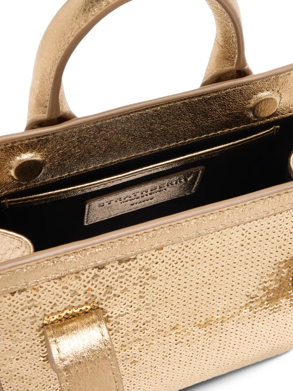 Strathberry Nano Tote shopper verfraaid met pailletten Goud
