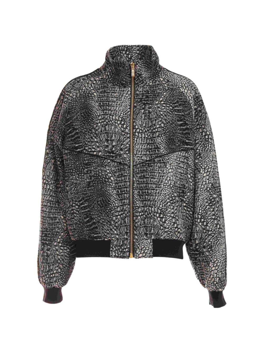 Just Cavalli crocodile-effect zip-up jacket - Nero