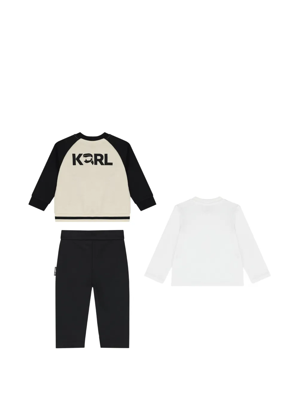 Karl Lagerfeld Kids Driedelig trainingspak met logo-print Wit