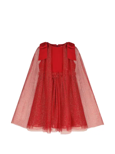 Patachou bow-detail glitter-tulle dress