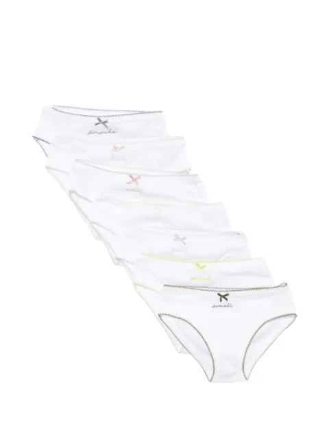 Bonpoint embroidered bow-detail briefs (set of seven)