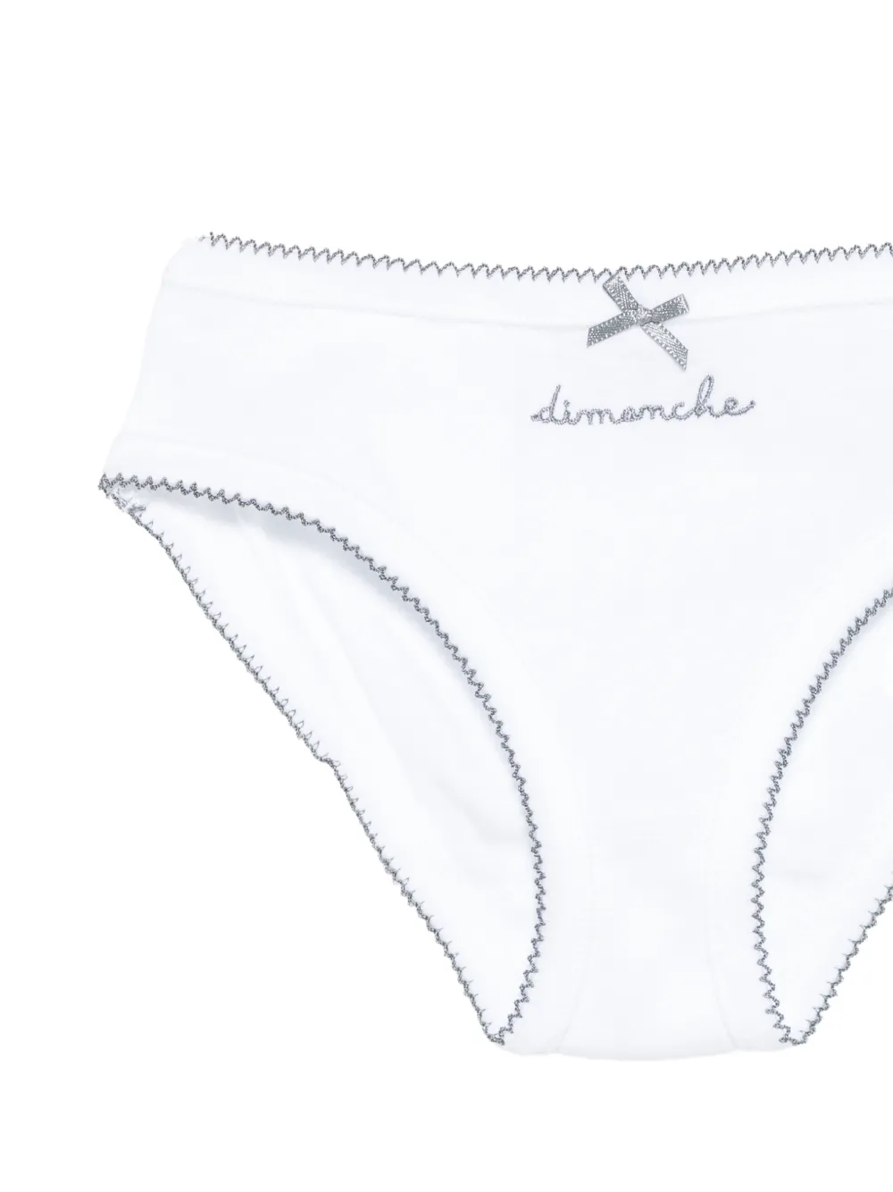 Bonpoint Zeven onderbroeken met geborduurd strik-detail Wit