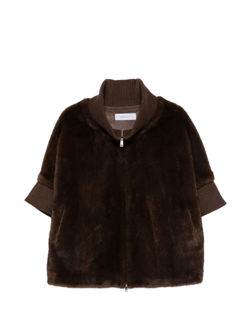 BULLY faux-fur ribbed-trim jacket - Braun