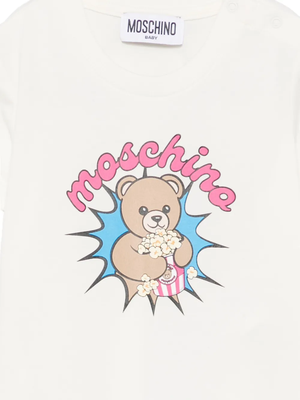 Moschino Kids Teddy Bear T-shirt met popcornprint Wit