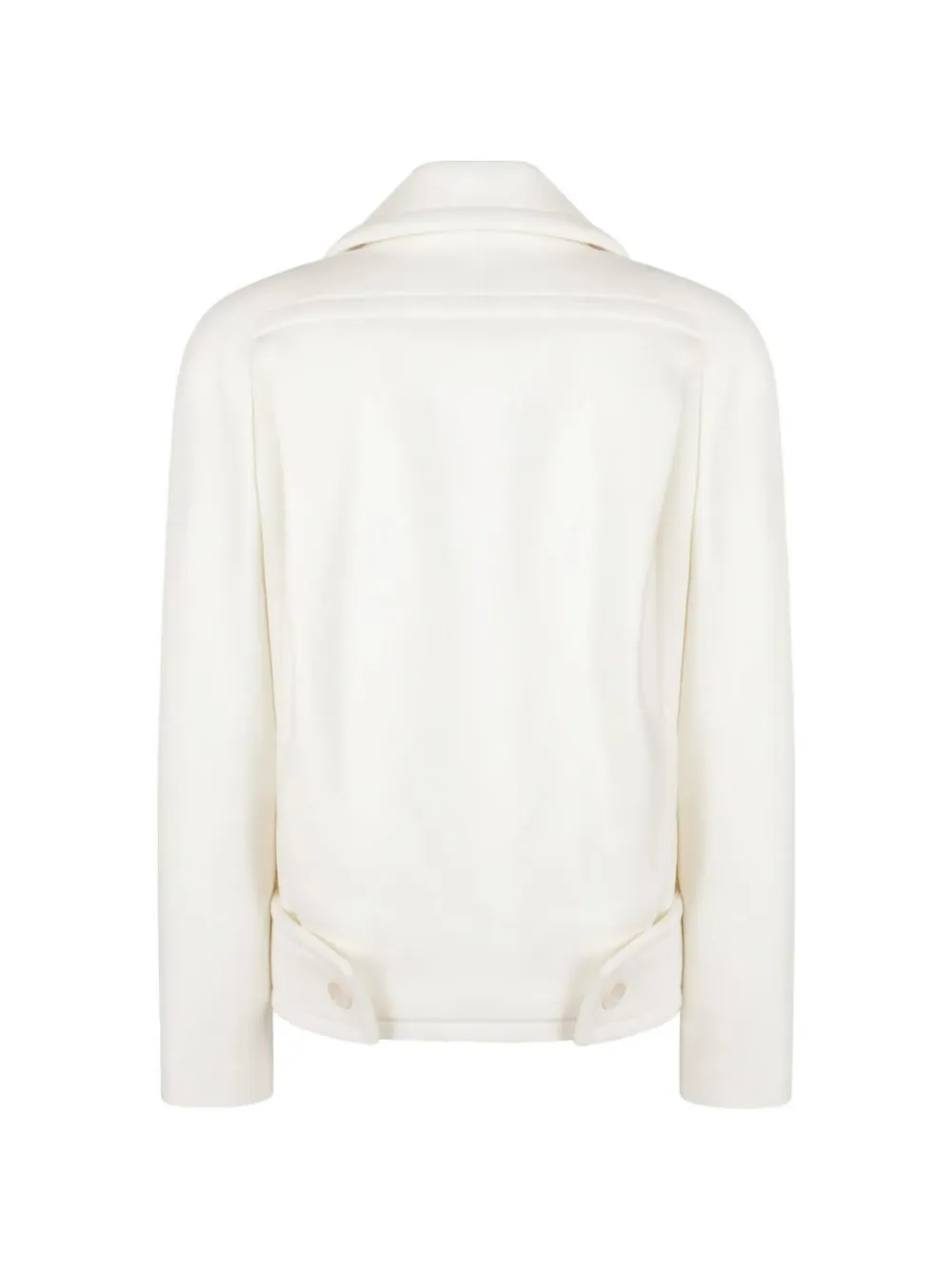 Stella McCartney Crest-embroidered wool short coat cream Beige