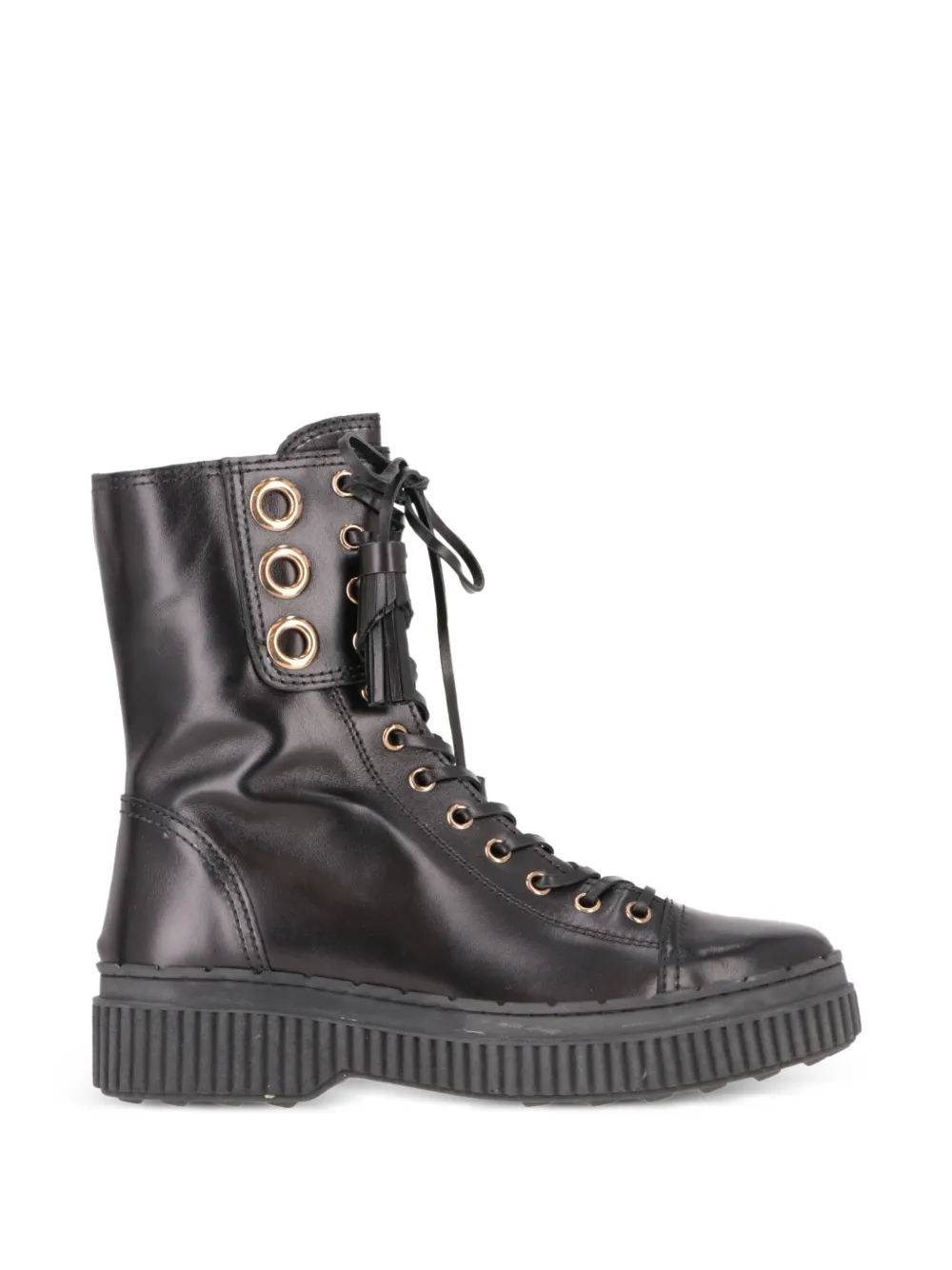 Tod's tassel-detail lace-up boots - Nero