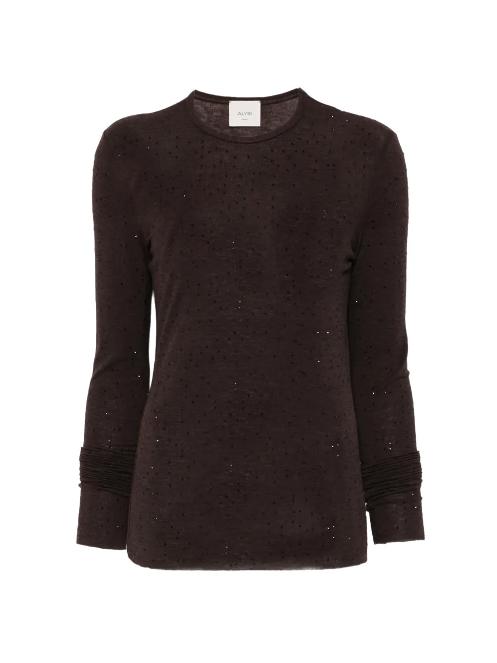 Alysi rhinestone-embellished long-sleeved T-shirt Bruin
