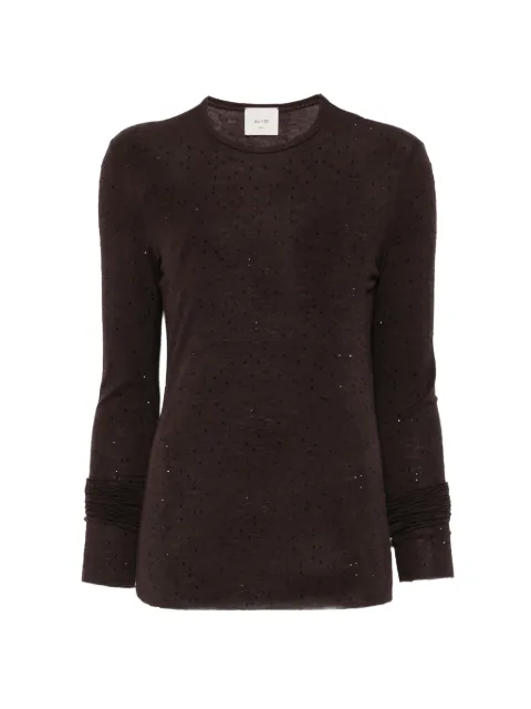 Alysi rhinestone-embellished long-sleeved T-shirt