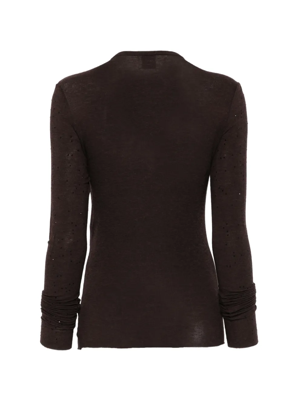 Alysi rhinestone-embellished long-sleeved T-shirt Bruin