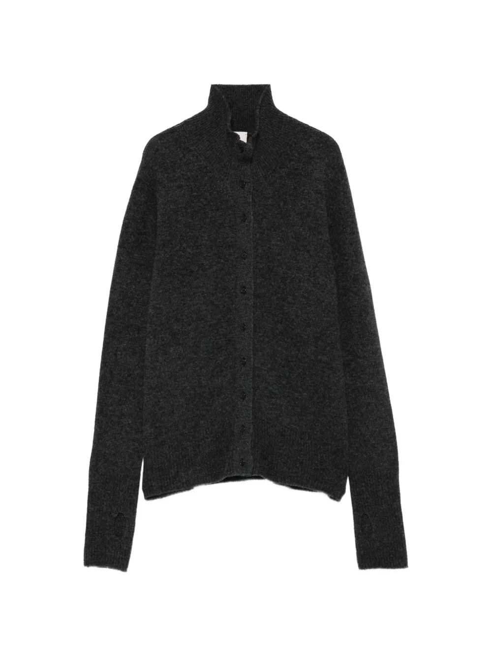 Alysi high-neck button-up cardigan - Grey