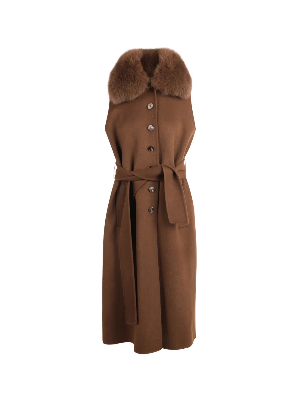 Philippa 1970 Zoa Faux-fur Collar Coat In Brown