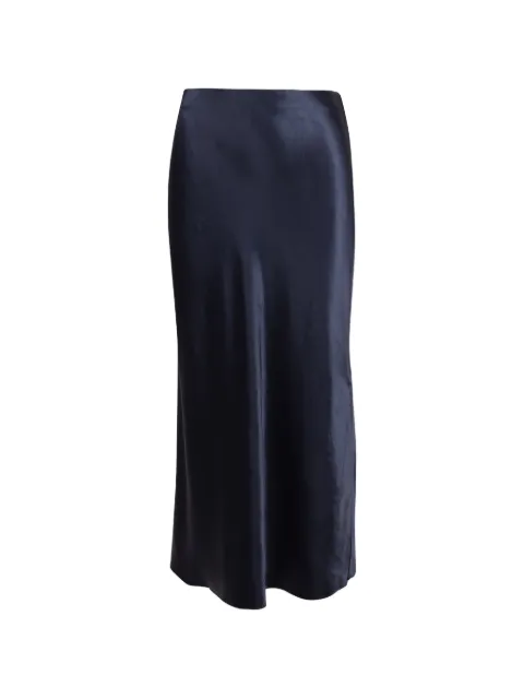 Vince satin-finish midi skirt