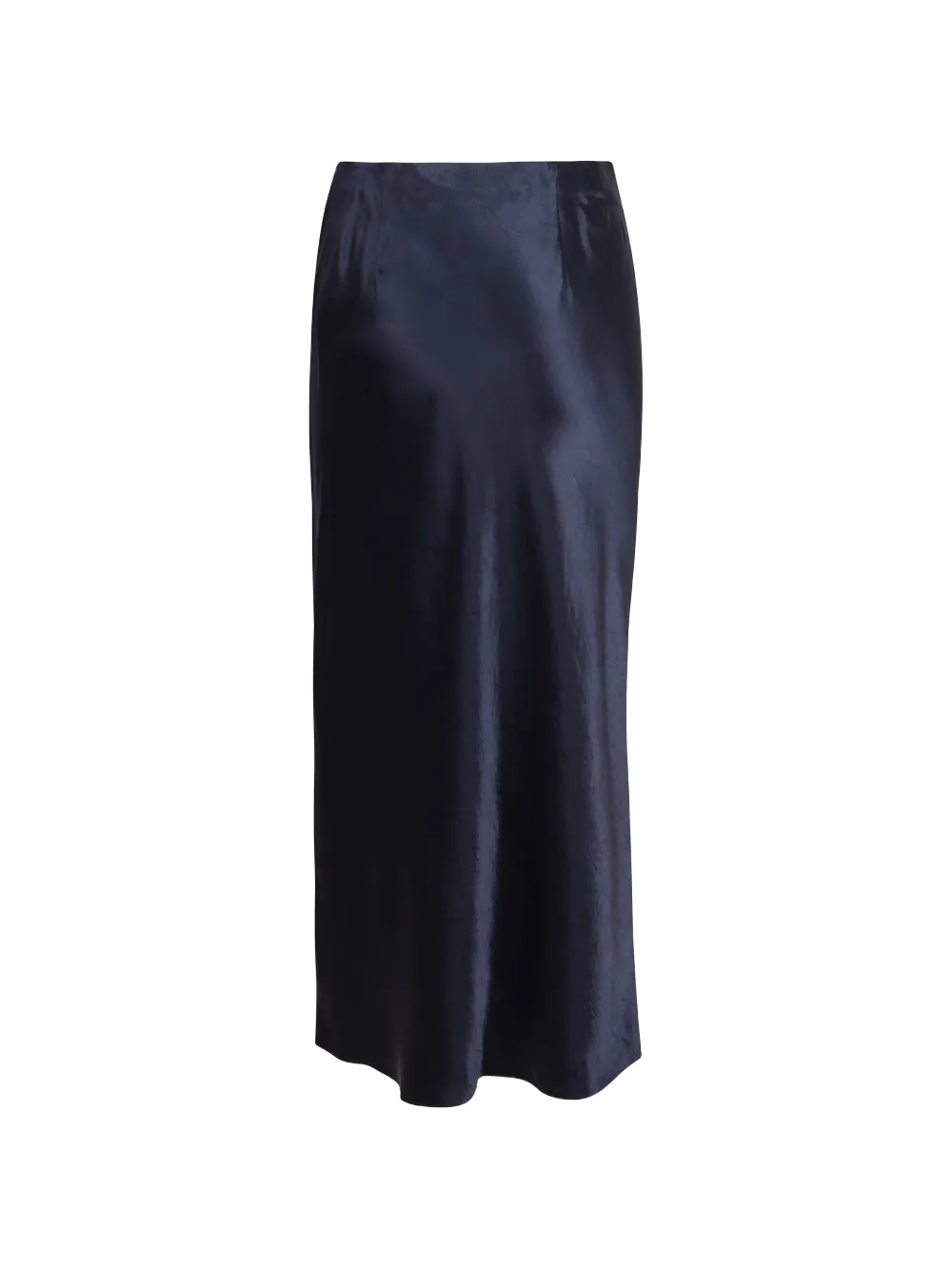 Vince satin-finish midi skirt Blauw