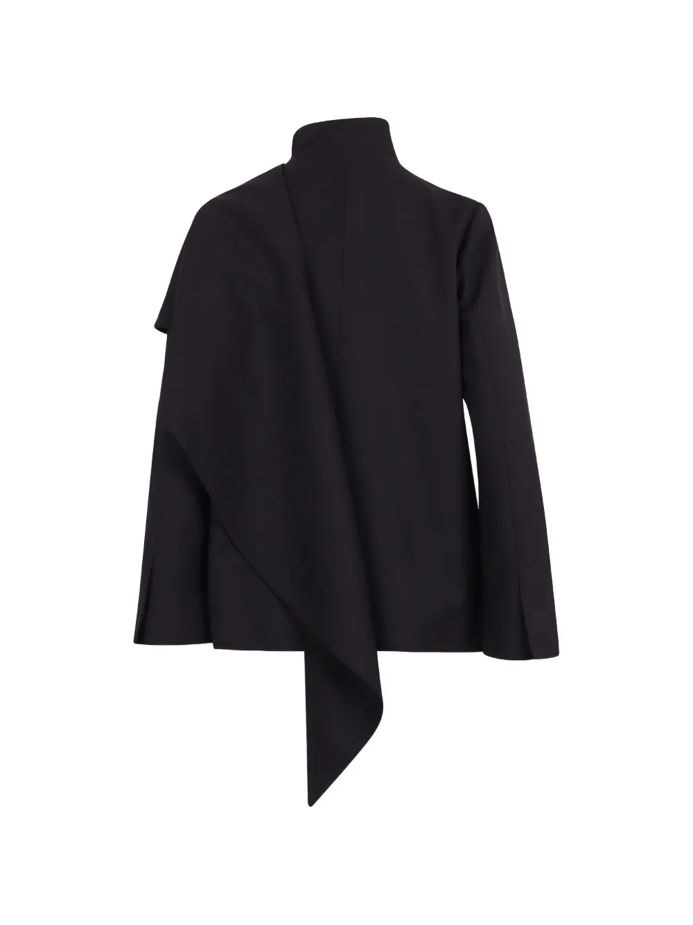 Sea draped asymmetric jacket Zwart