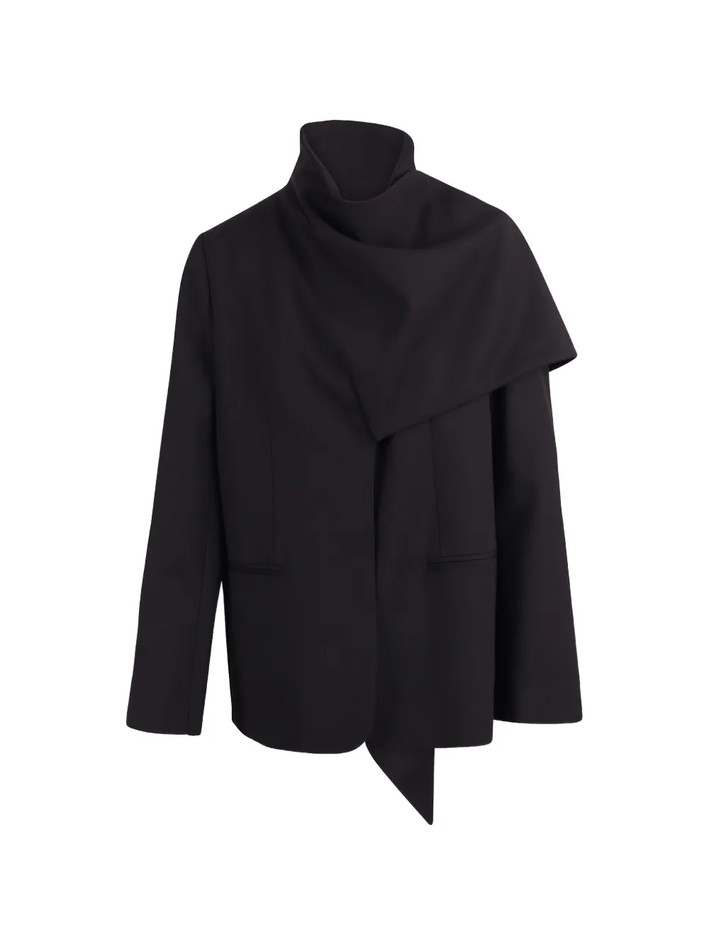 Sea draped asymmetric jacket Zwart