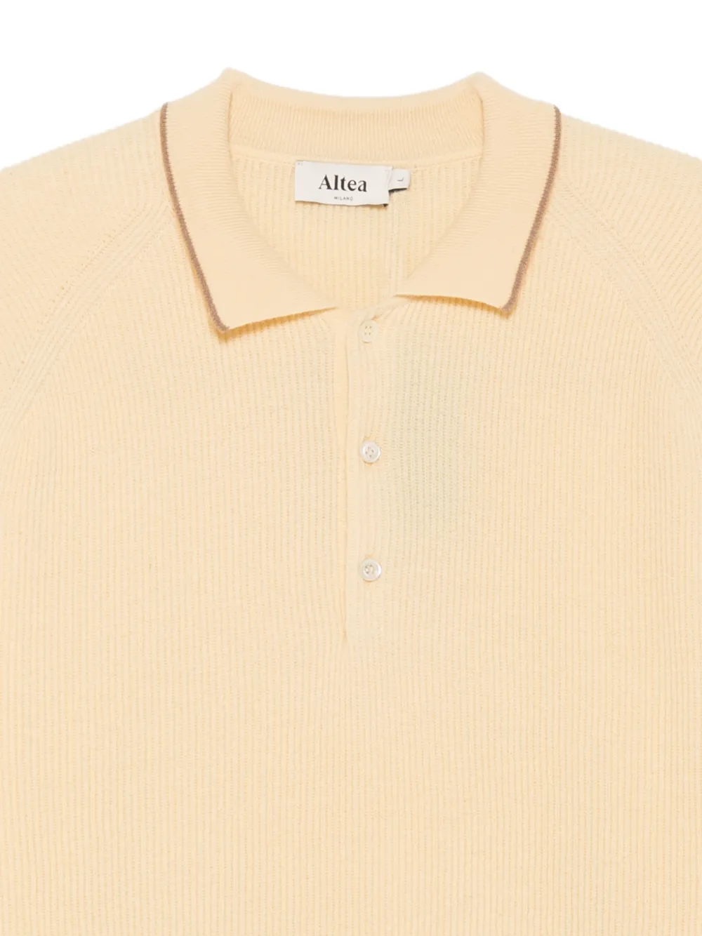 Altea ribbed-knit contrast-trim polo shirt Geel