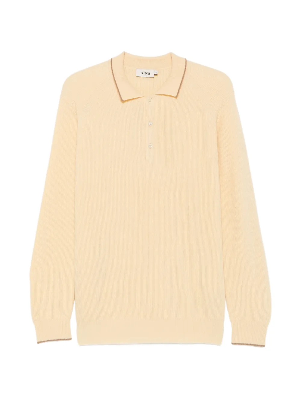 Altea ribbed-knit contrast-trim polo shirt - Gelb