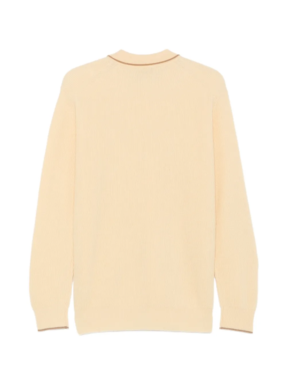 Altea ribbed-knit contrast-trim polo shirt Geel