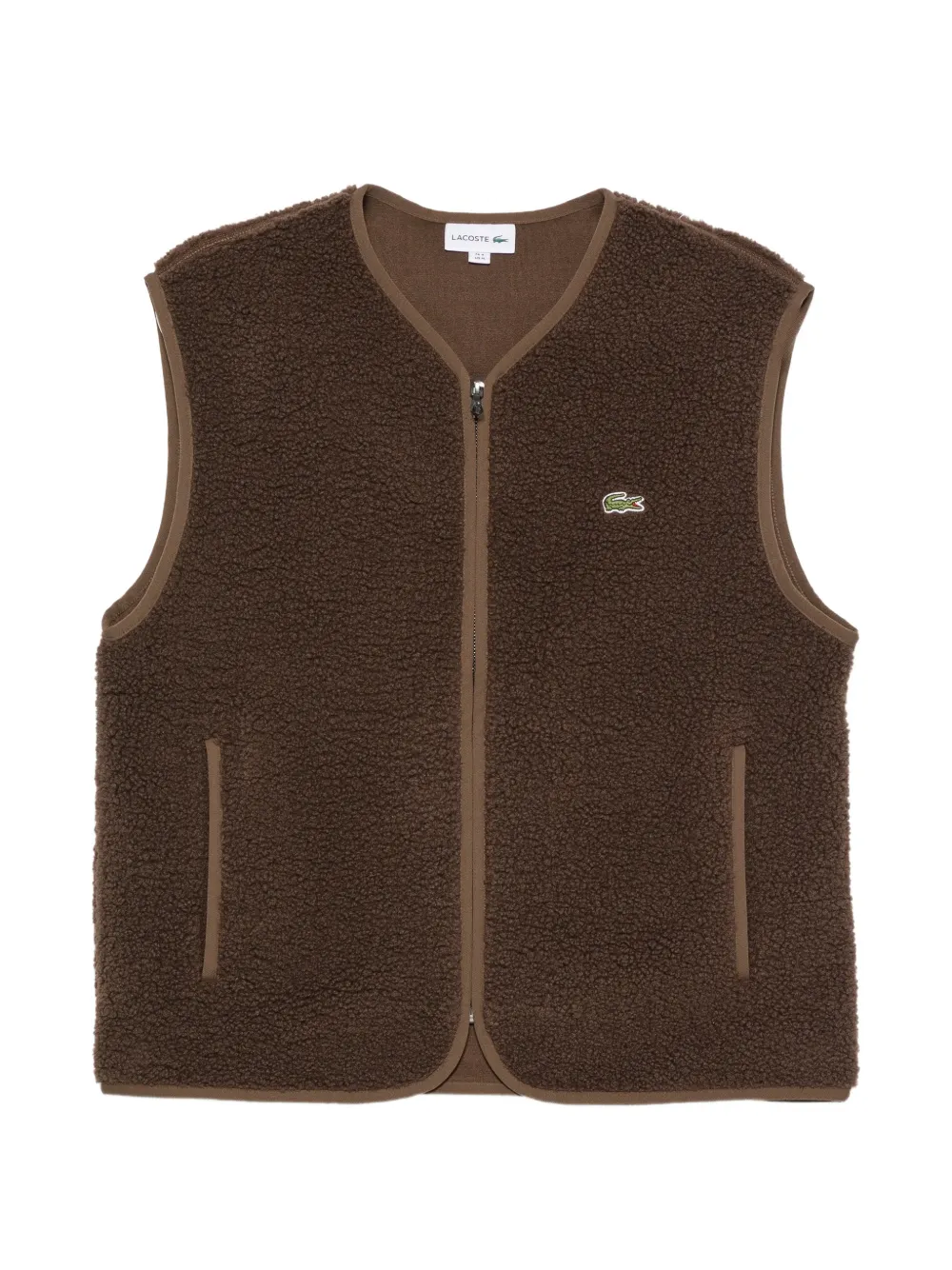 Lacoste fleece-texture gilet - Marron Lacoste fleece-texture gilet - Marron