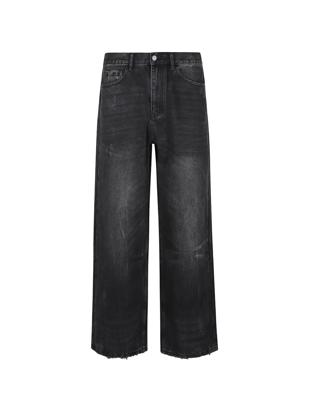 FOUND distressed wide-leg jeans - Nero