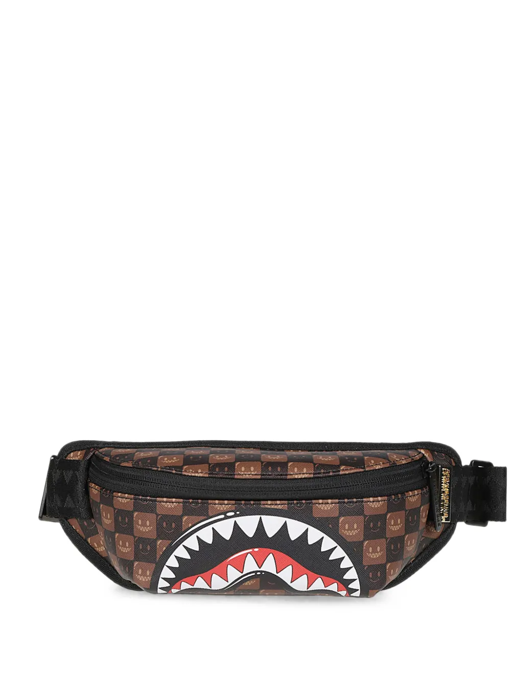 Sprayground Sharks In Paris checkerboard-print cross body bag - Marron