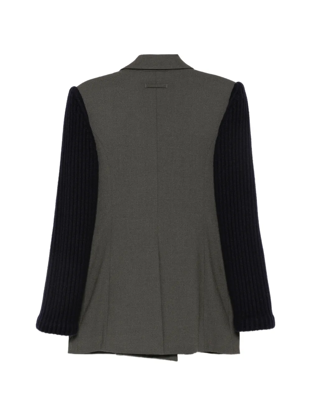 Jean Paul Gaultier double-breasted ribbed-knit sleeve jacket Groen