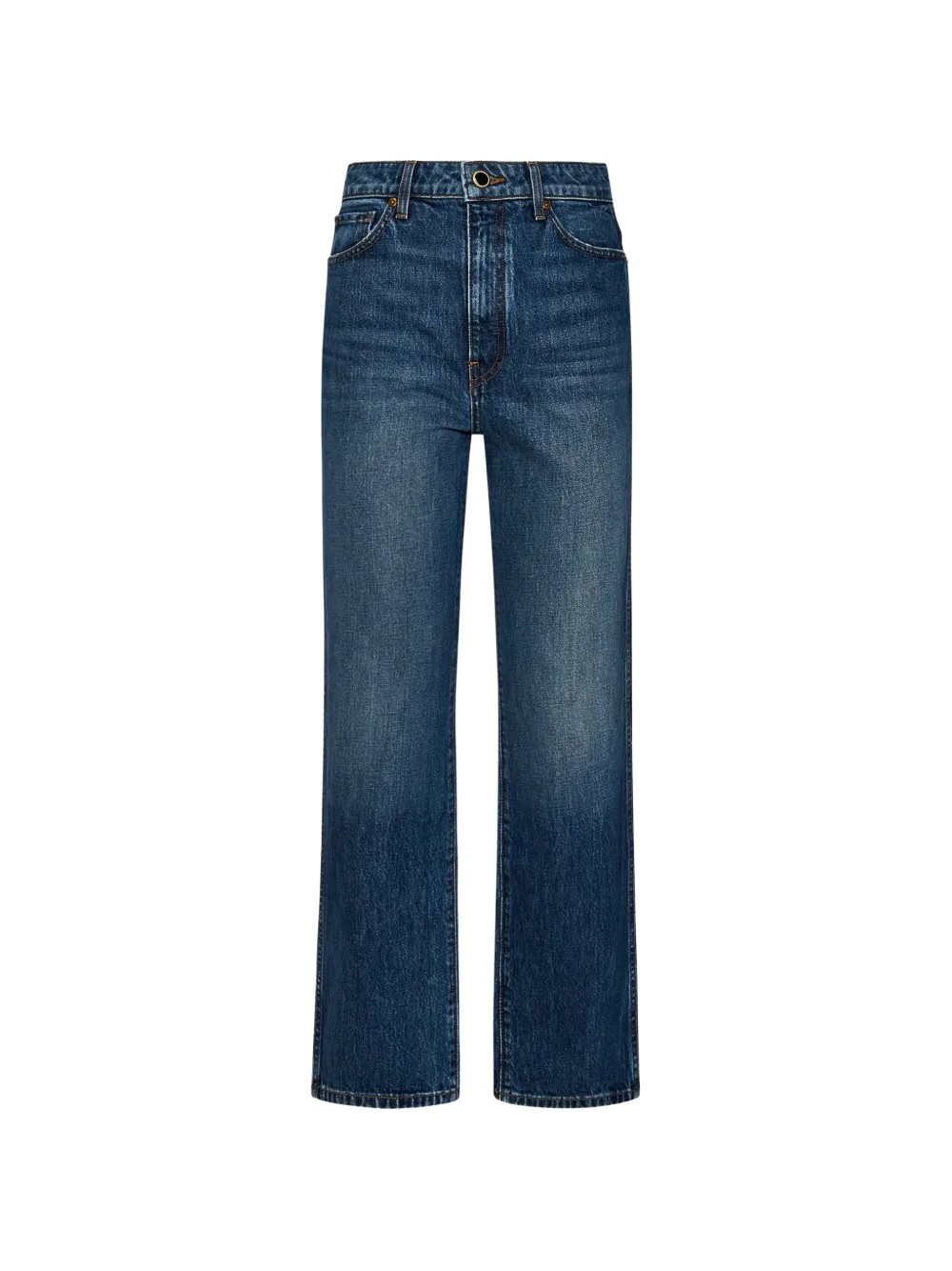 KHAITE faded straight-leg jeans - Blu