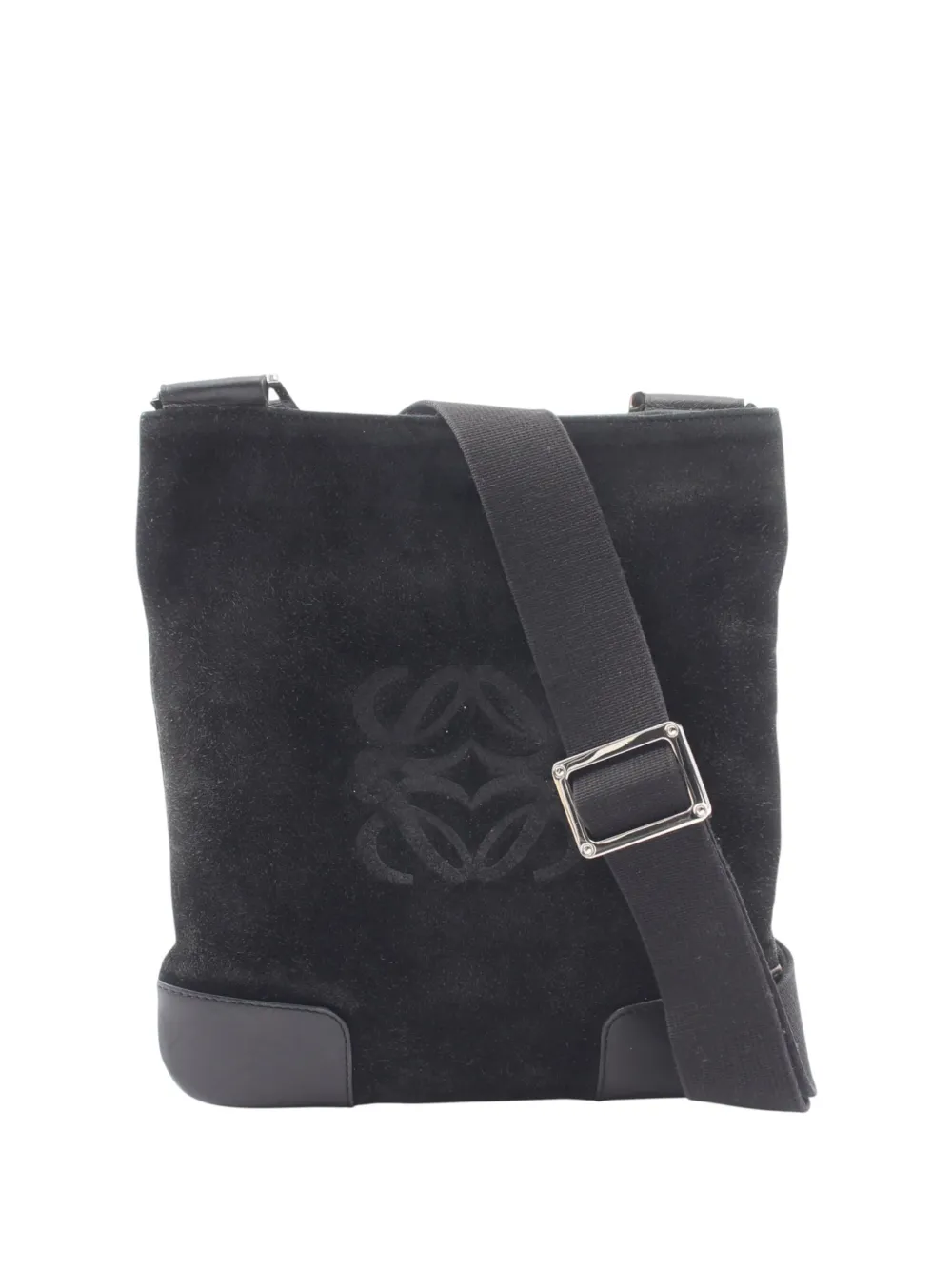 Loewe Pre-Owned 1990-2000 Suede Anagram crossbody bag - Black