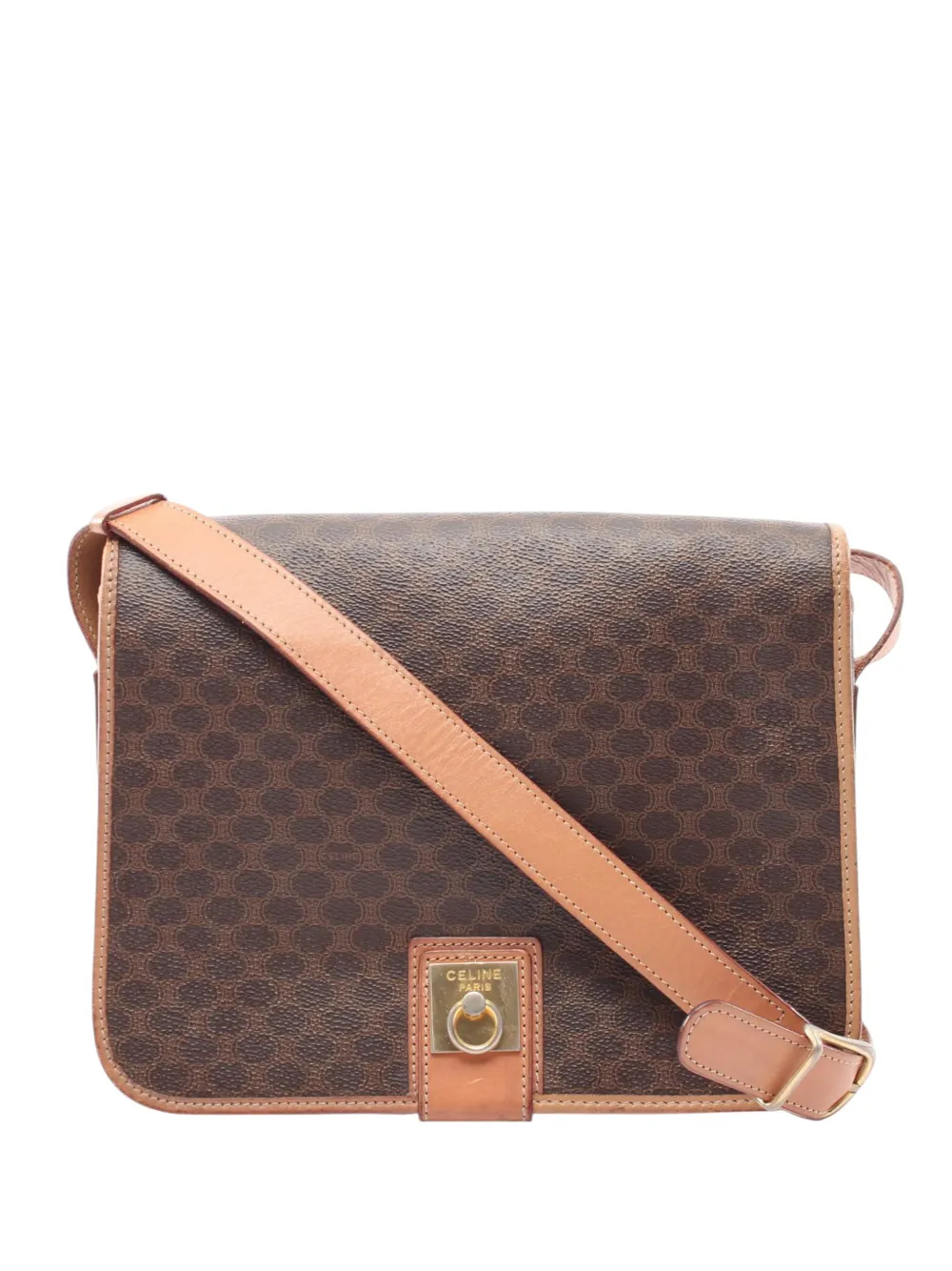 Celine Pre-Owned 1990-2010 Macadam Coated Canvas crossbody bag - Braun