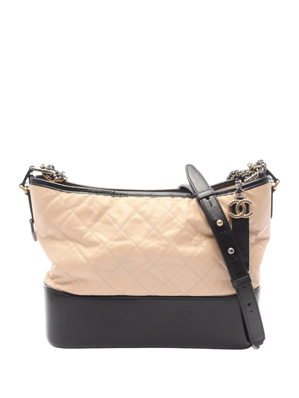 CHANEL Pre-Owned 2019 Large Aged Calfskin Gabrielle crossbody bag - Toni neutri
