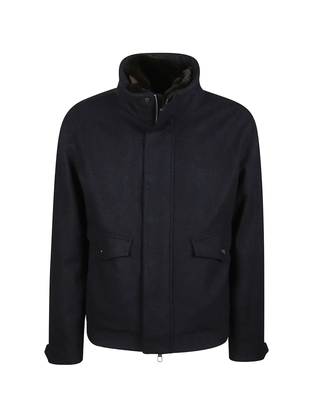 Montecore Funnel-neck Wool Jacket In Black
