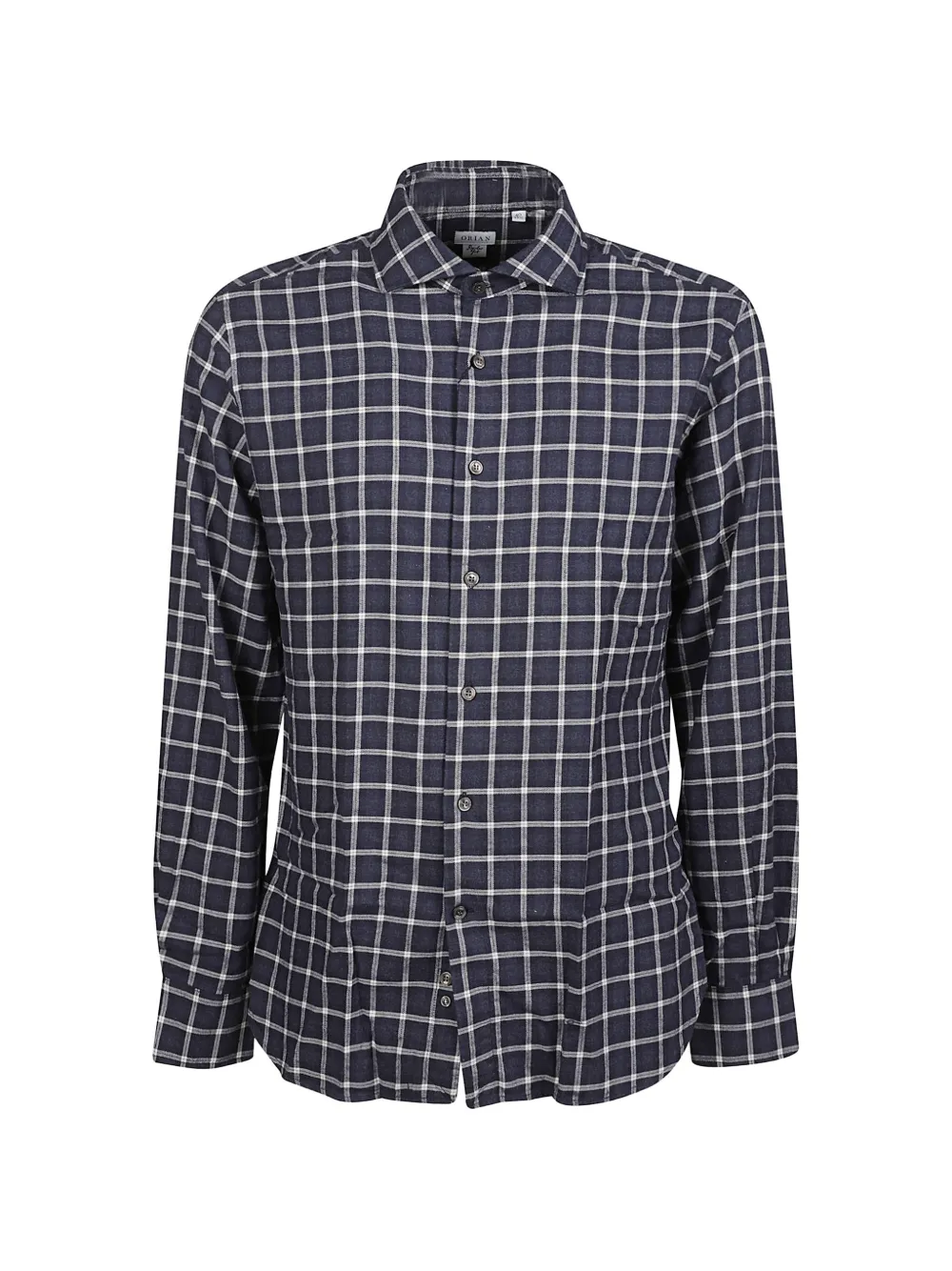 Orian check-pattern long-sleeve shirt - Blu